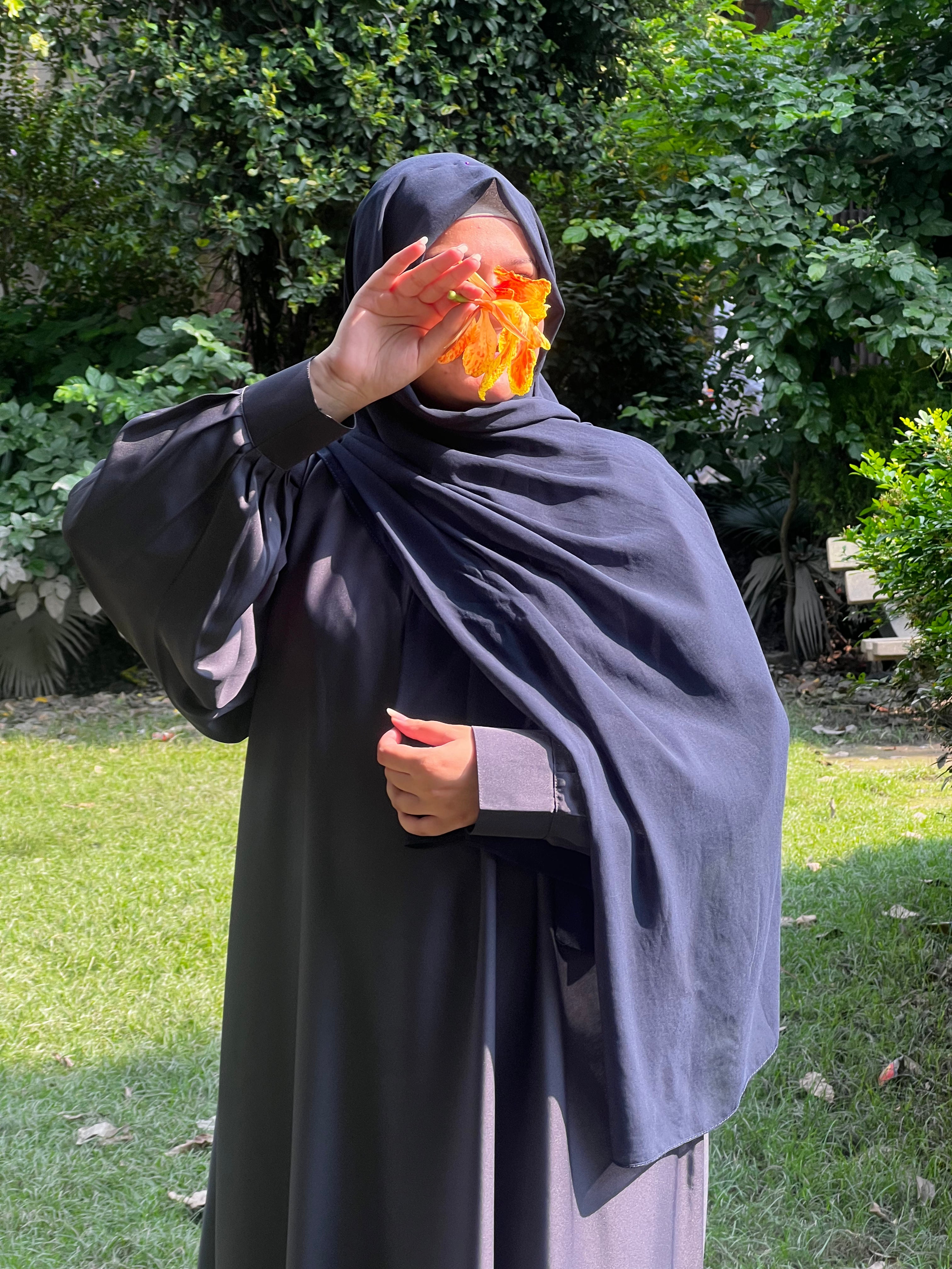 Denim Blue Premium Abaya Set