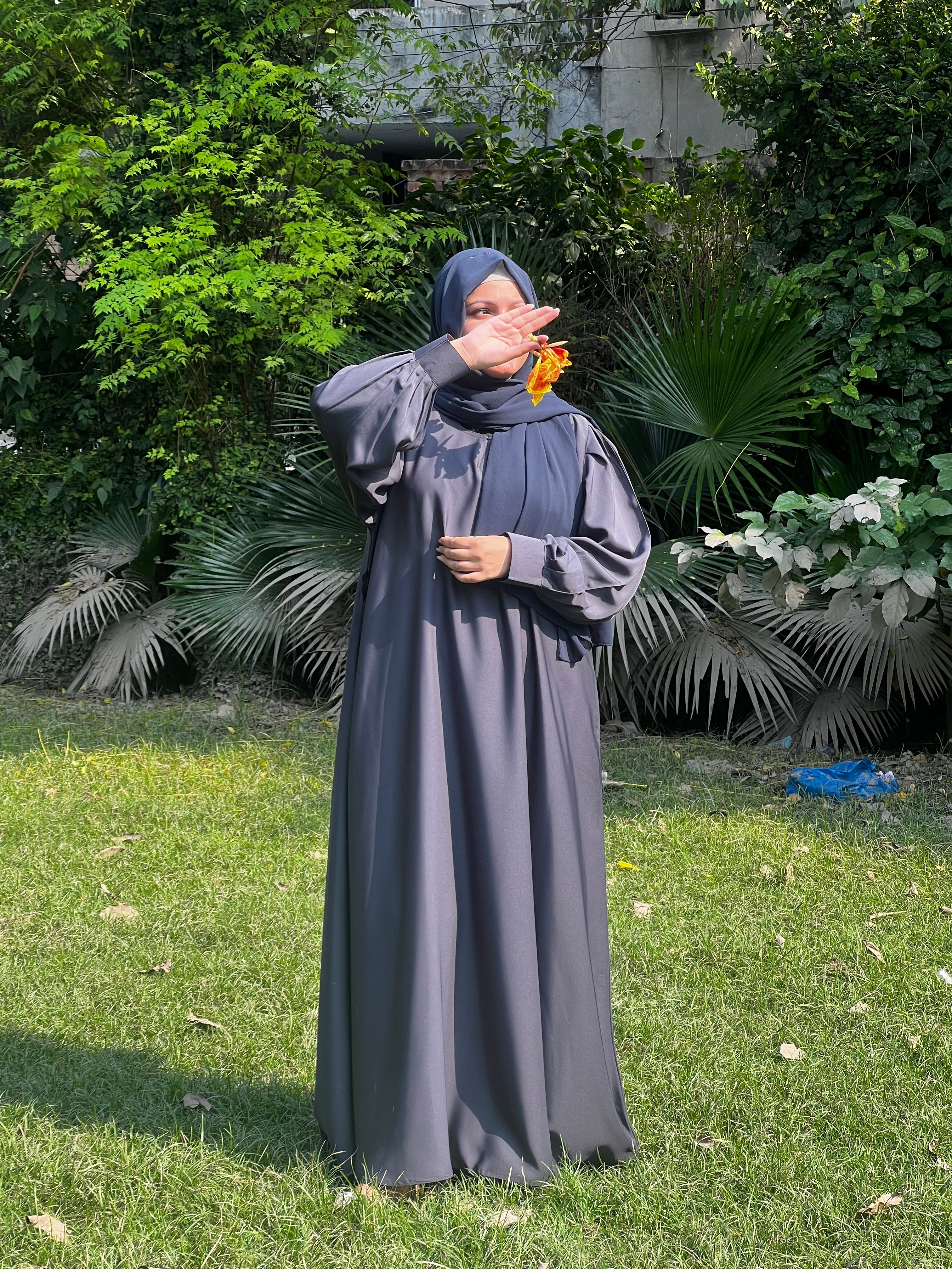 Denim Blue Premium Abaya Set - E Burqa - Quality Guaranteed GENZ Abayas