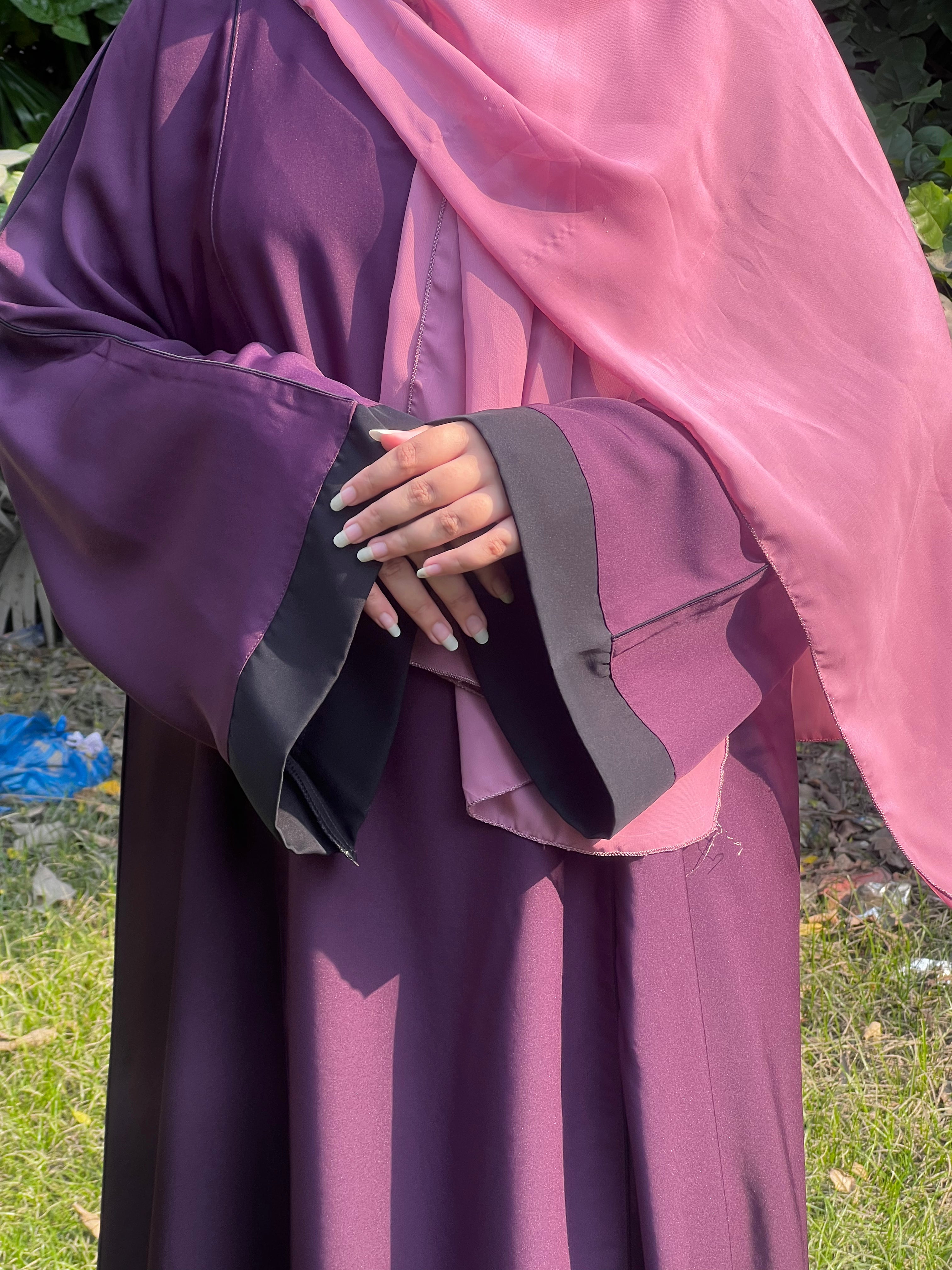 Purple Linin Premium Abaya Set