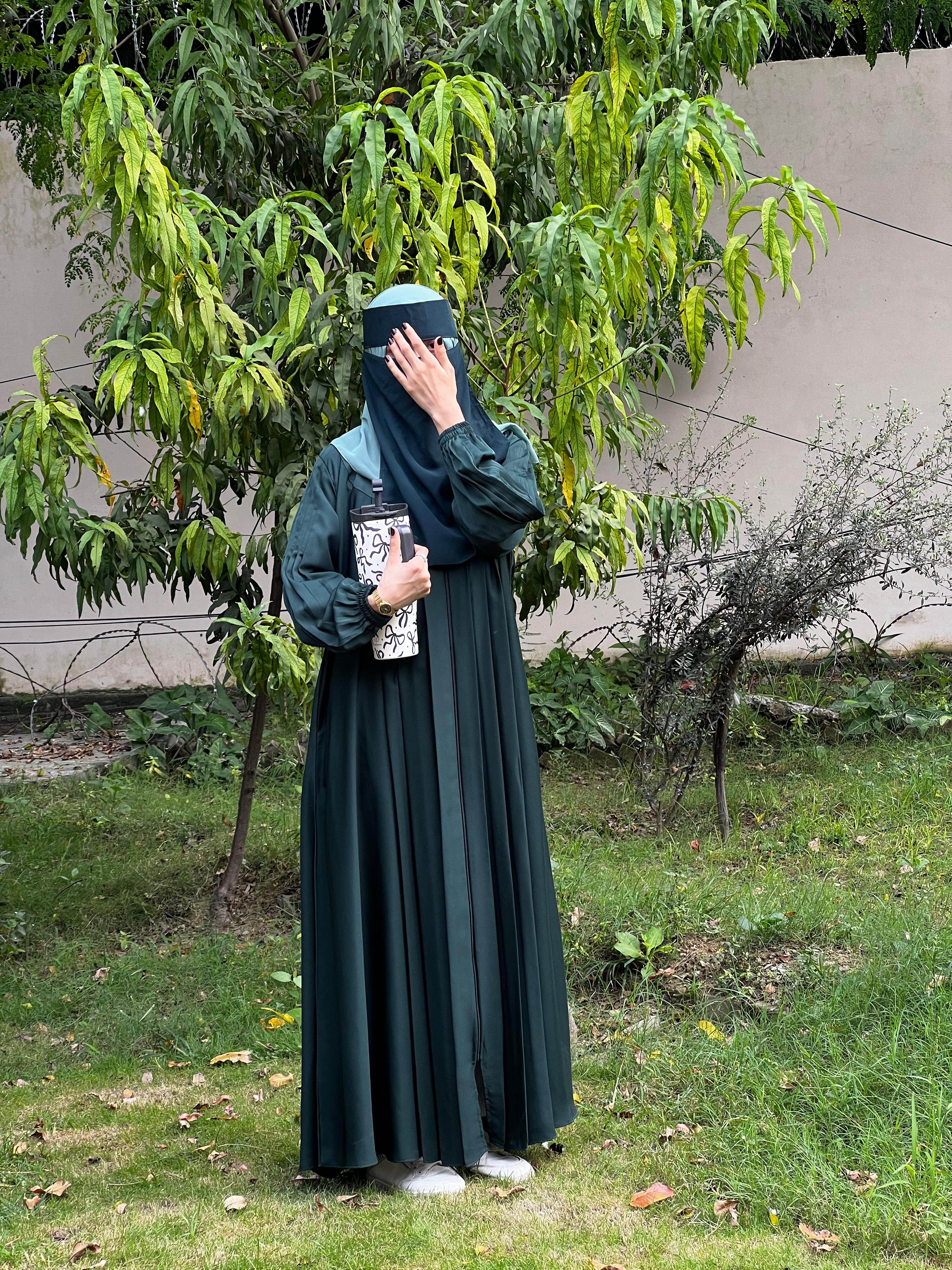 Sea-Green Premium Abaya Set
