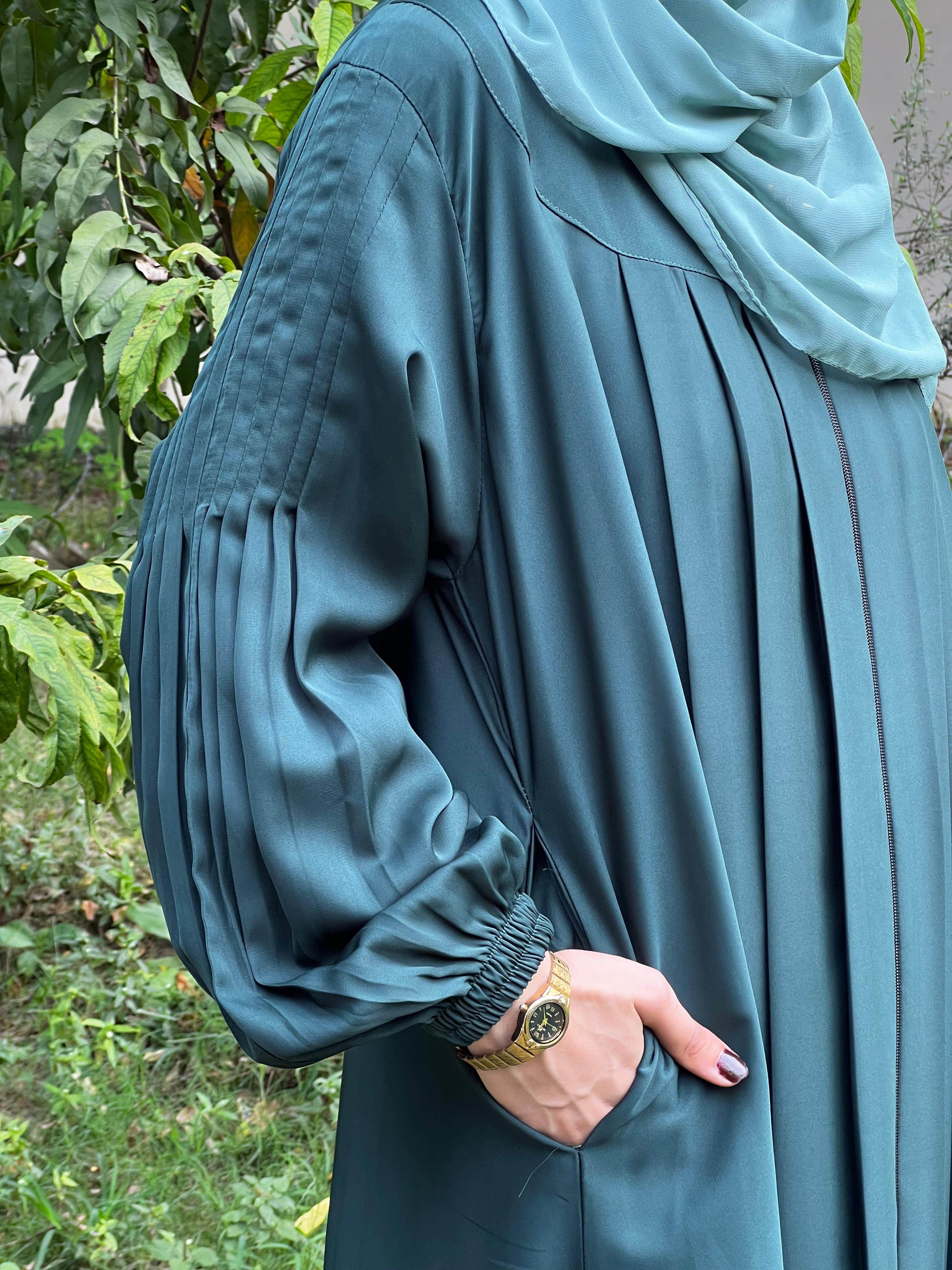 Sea-Green Premium Abaya Set