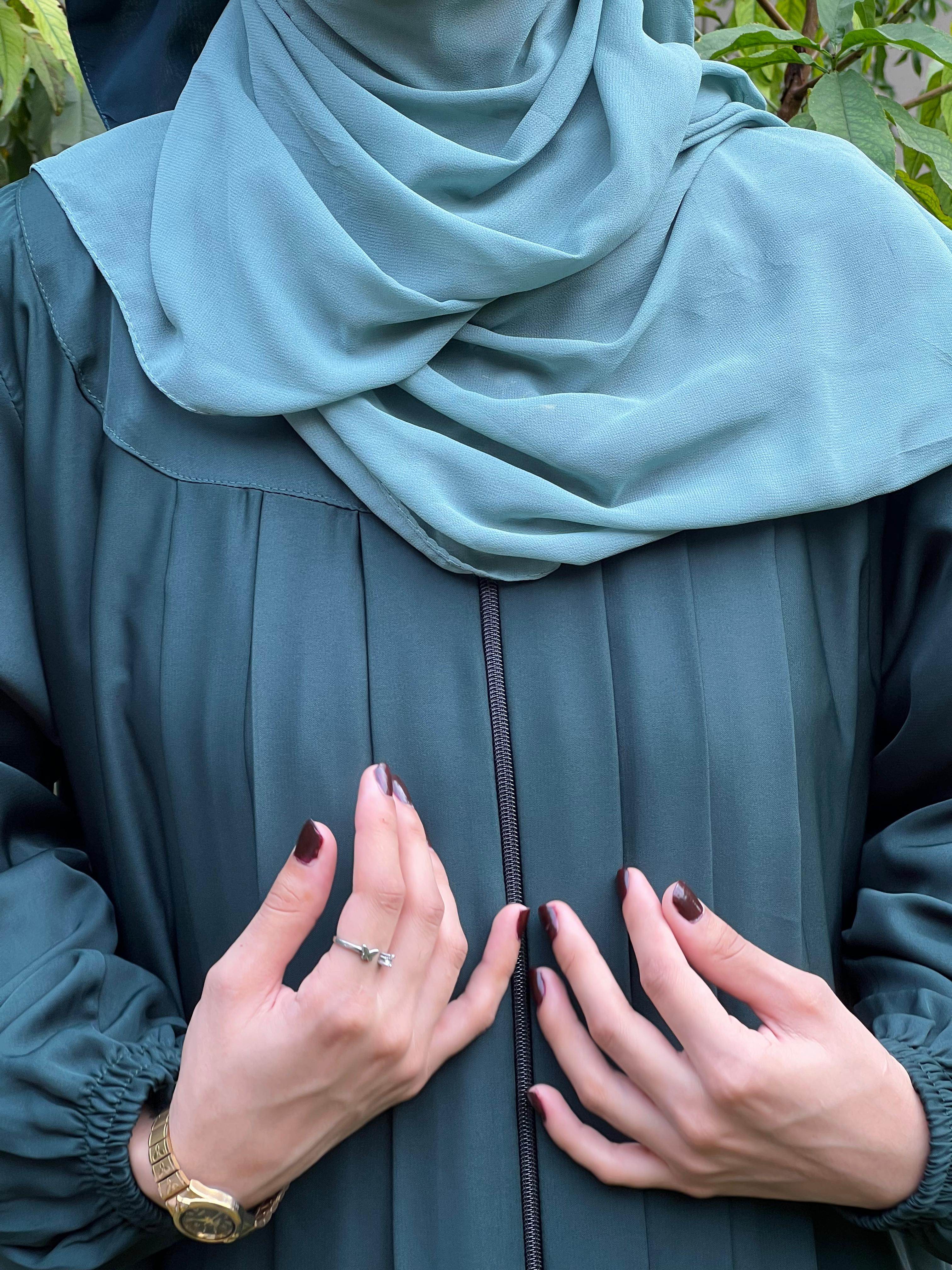 Sea-Green Premium Abaya Set