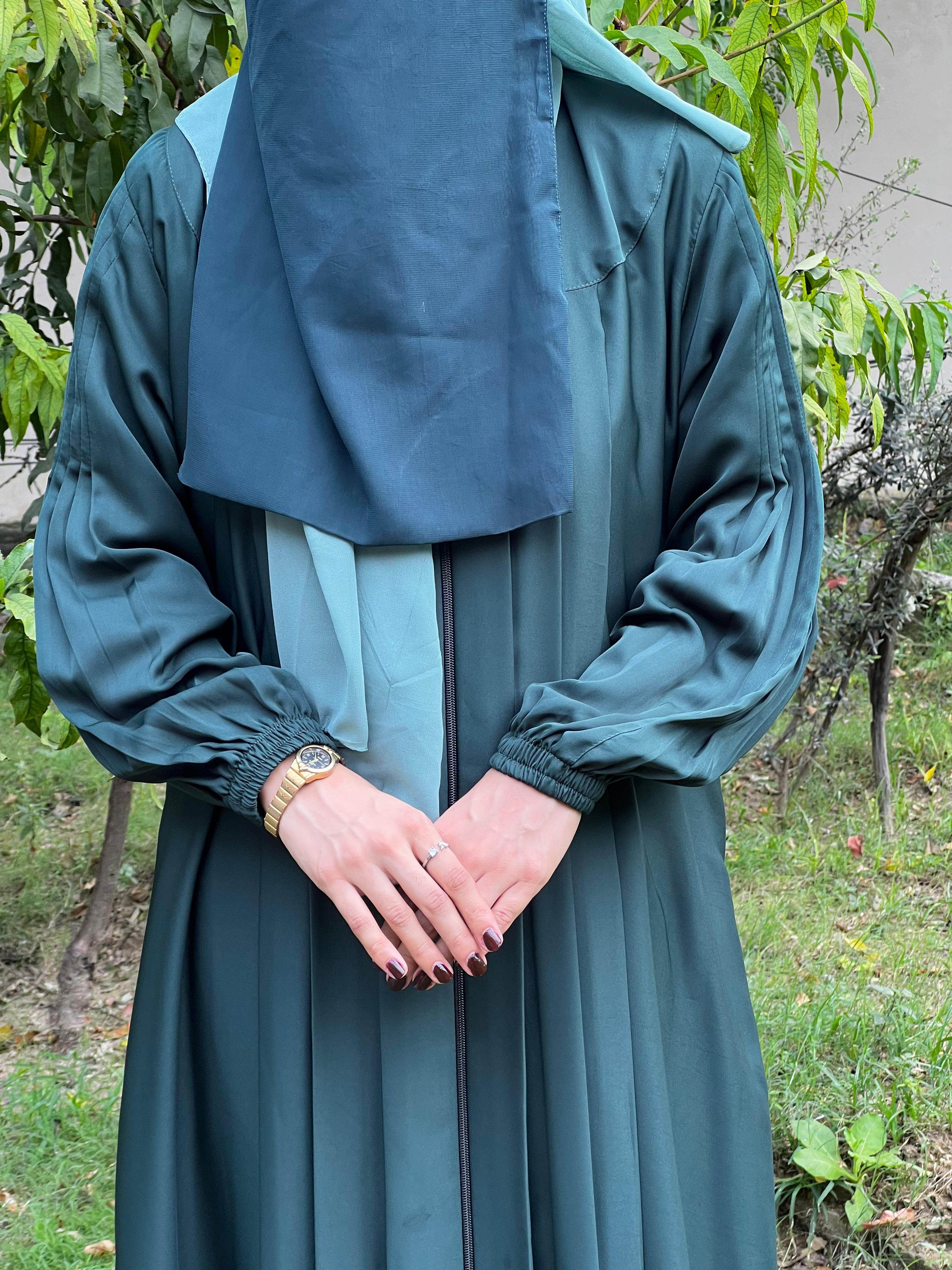 Sea-Green Premium Abaya Set