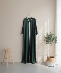 Premium green White Line Abaya