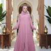 Premium Pink Front Open Abaya